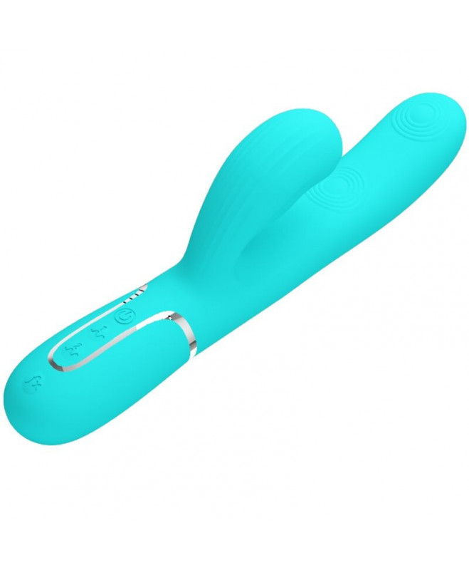 PRETTY LOVE – PERLITA MULTIFUNCTION 3 viename G-TAŠKO VIBRATORIAUS AQUA GREEN 3