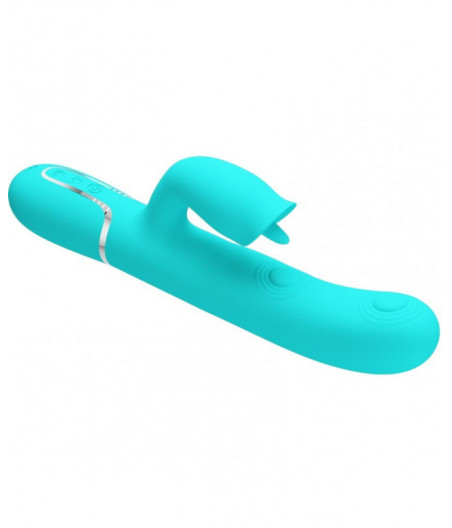 PRETTY LOVE - RABBIT VIBRATOR WITH LICKING AQUA GREEN